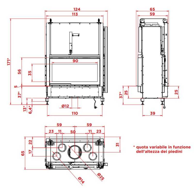 Caminetto A Legna PALAZZETTI Ecomonoblocco WT 16 9 Bifacciale Aria 5