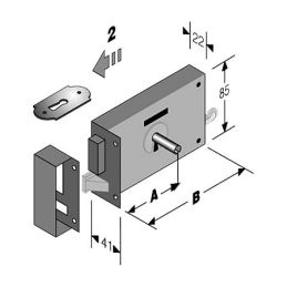 Lock to be applied BONAITI 175 type gorges key door