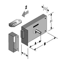 Lock to apply BONAITI 176 type gorges key door