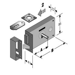 Lock to apply BONAITI 177 type gorges key door