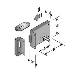 Rim lock BONAITI 188 door type gorges key