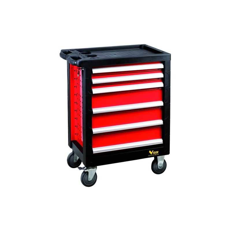 Vigor 36495-10 6-drawer tool trolley