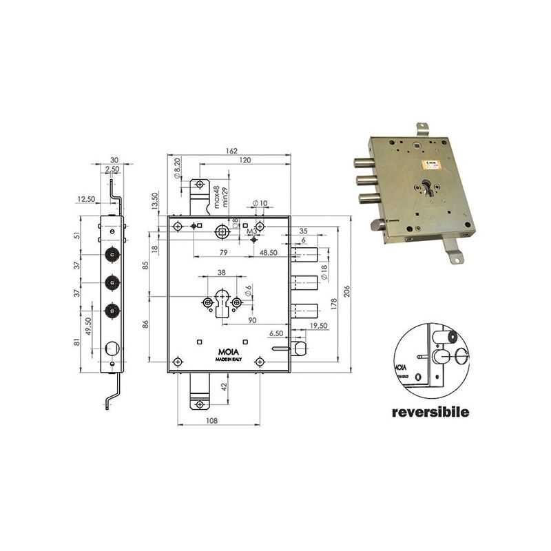 MOIA RMGA654/373 European cylinder armored door lock (GARDESA)