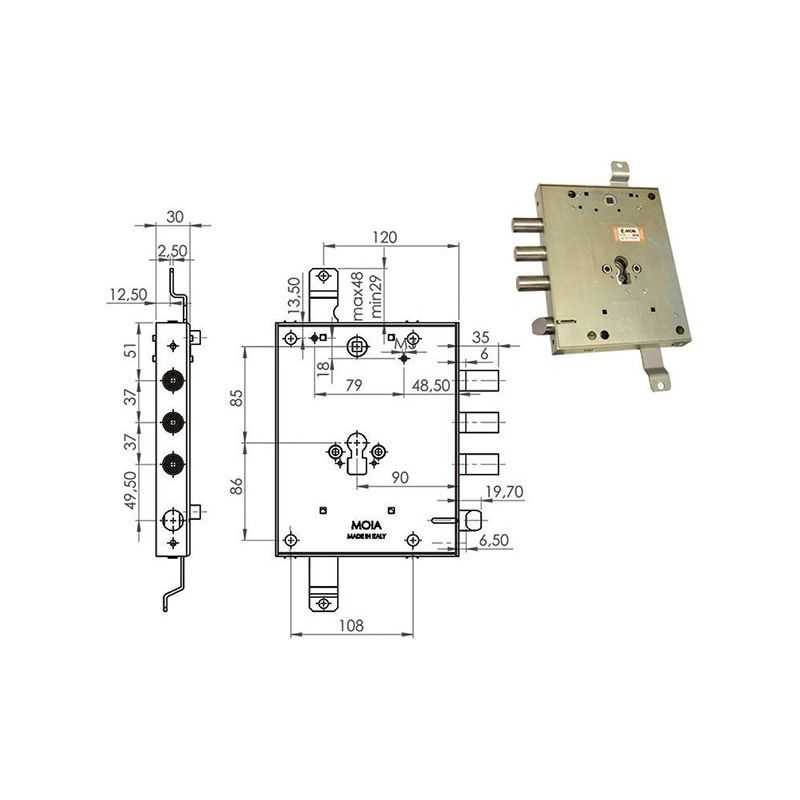 MOIA RMGA654/373Q European cylinder armored door lock (GARDESA)