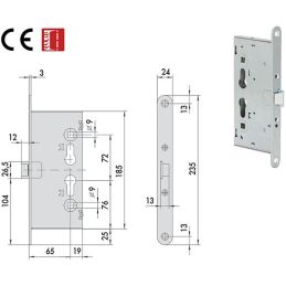 Cisa 43000 mortise lock for fire doors