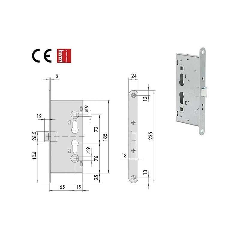 Cisa 43000 mortise lock for fire doors