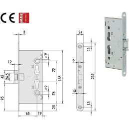 Cisa 43020 mortise lock for fire doors