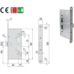 Cisa 43110 mortise lock for antipanic and fireproof
