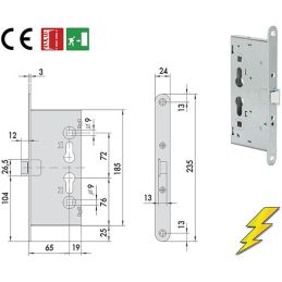 Cisa 13110 electric lock to insert for antipanic and fireproof