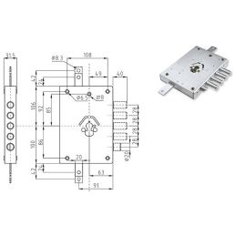 Armored door lock Atra NE42 Euro profile with gears