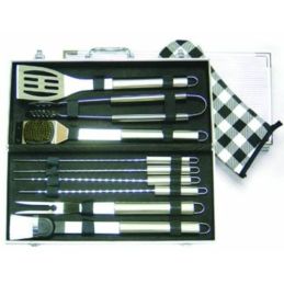 Set utensili INOX per barbecues SandriGarden 10 pz.