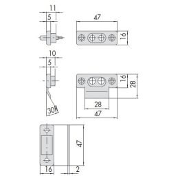 Coppia contatti Cisa 06510.00 in nylon per serrature