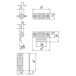 Pair of Cisa 06510 nylon contacts for locks