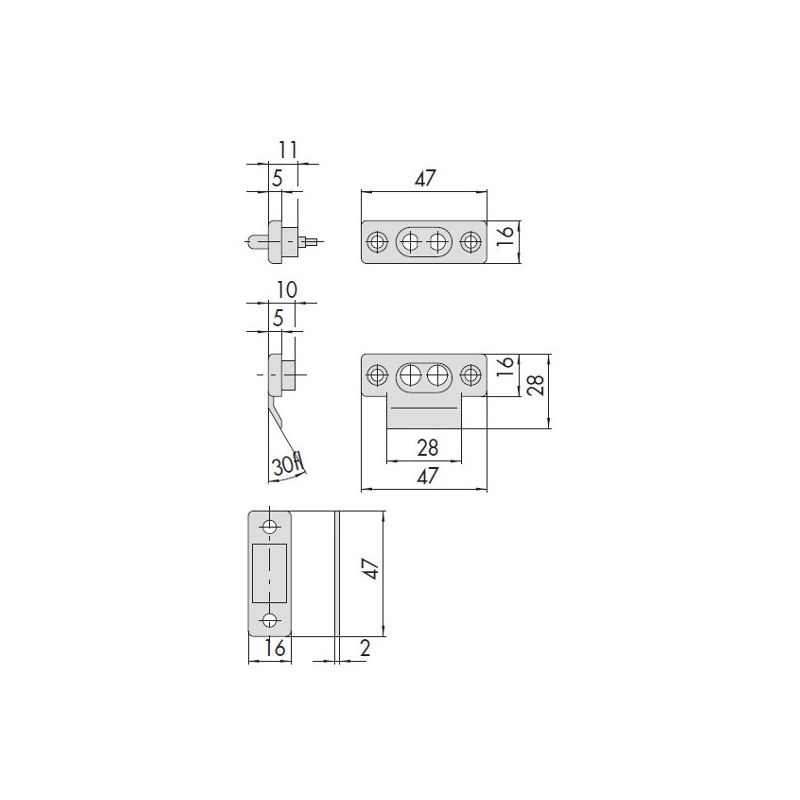 Coppia contatti Cisa 06510.00 in nylon per serrature