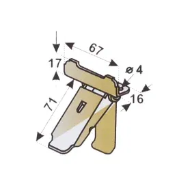 Safety hook for rolling shutters - Galletto type