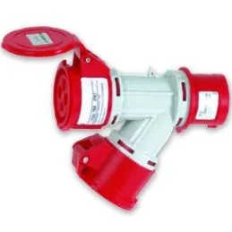Adattatore doppio CEE 3P+T 16A 400 V attacco CEE 16A