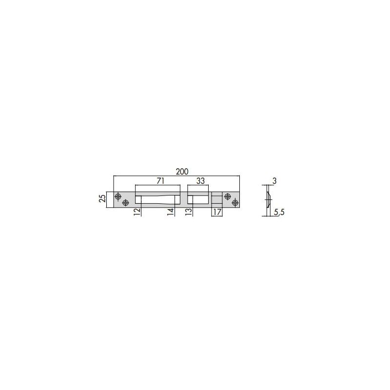 Cisa stainless steel mounting plate 06462 01