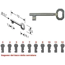 Key for internal door lock BONAITI Patent
