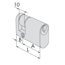 Half Oval cylinder Cisa 08220.2 brass