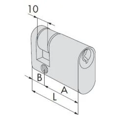 Half Oval cylinder Cisa 08220.2 brass