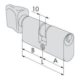 Cilindro ovale con pomolo Cisa 08230 ottone