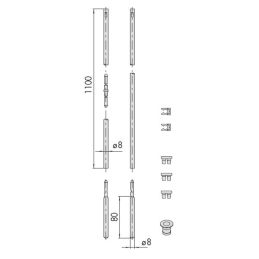 Series of internal straight rods Cisa 06451.10.0