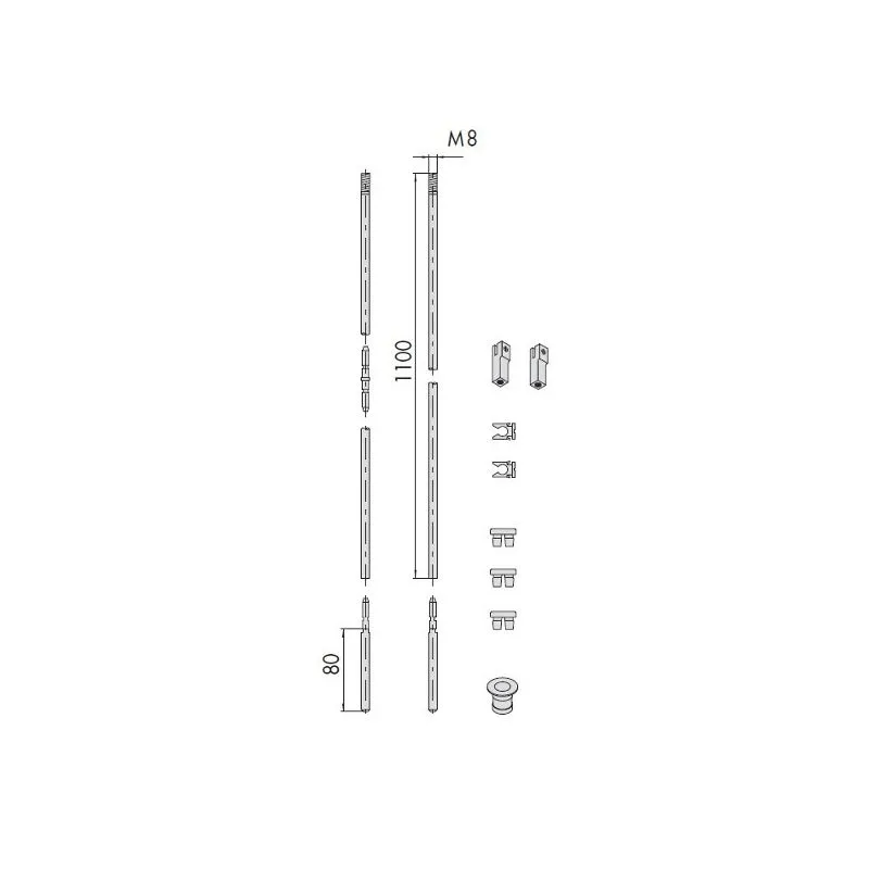 Cisa series screwed straight internal rods 06441.20.0 Cisa series screwed straight internal rods 06441.20.0