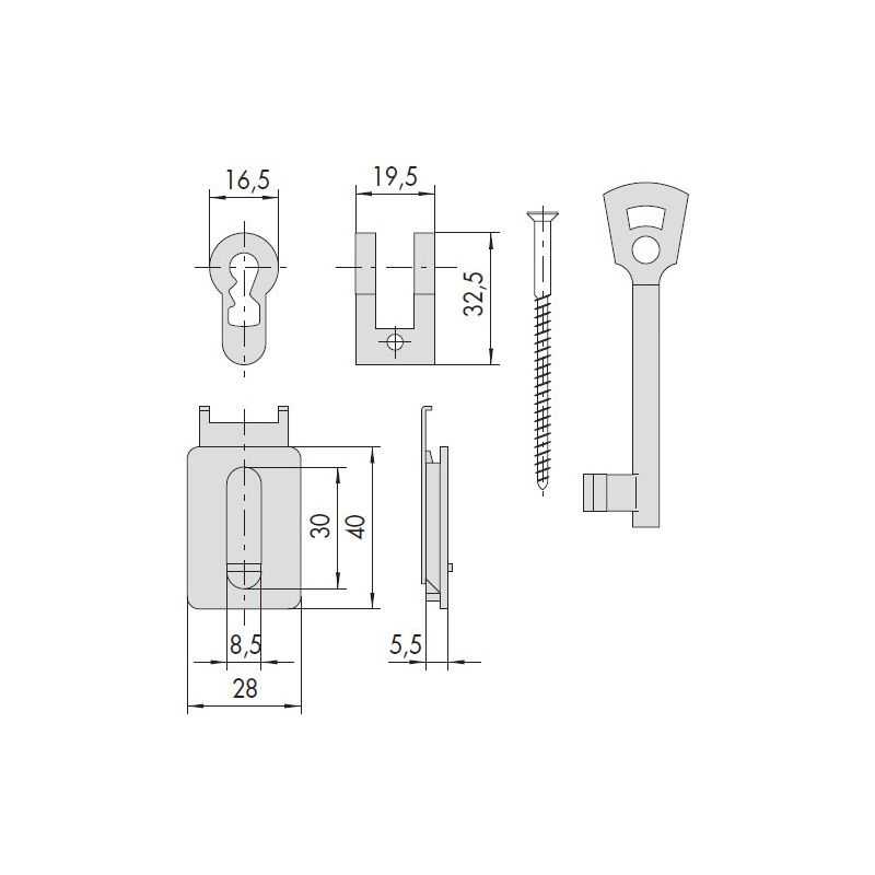 Coded adapter for Cisa fireproof keys 07071.10