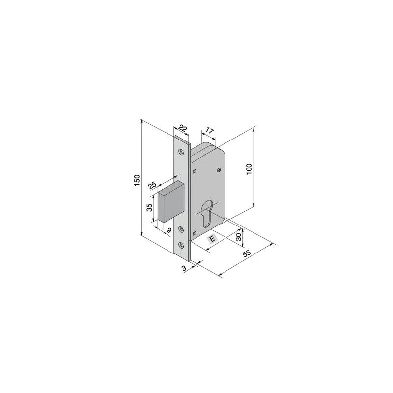 Mortise lock for gates WELKA 063 Mortise lock for gates WELKA 063