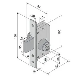 Mortise lock for WELKA 066 gates