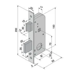 Mortise lock for gates WELKA 067