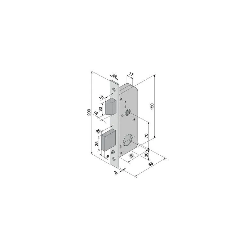 Mortise lock for gates WELKA 067 Mortise lock for gates WELKA 067