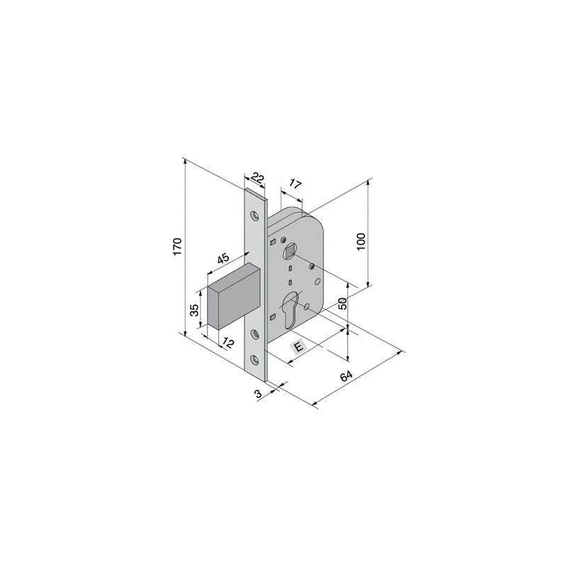 Mortise lock for gates WELKA 069 Mortise lock for gates WELKA 069