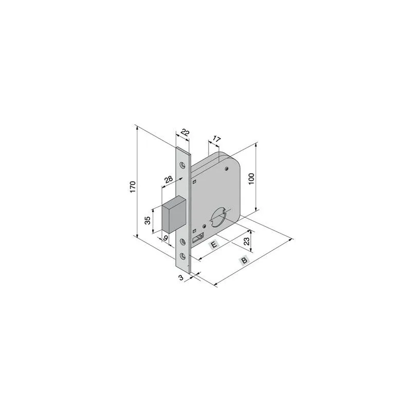 Mortise lock for gates WELKA 071 Mortise lock for gates WELKA 071