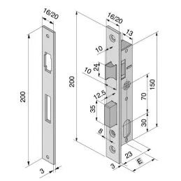 Mortise lock for WELKA 111 latch bolt