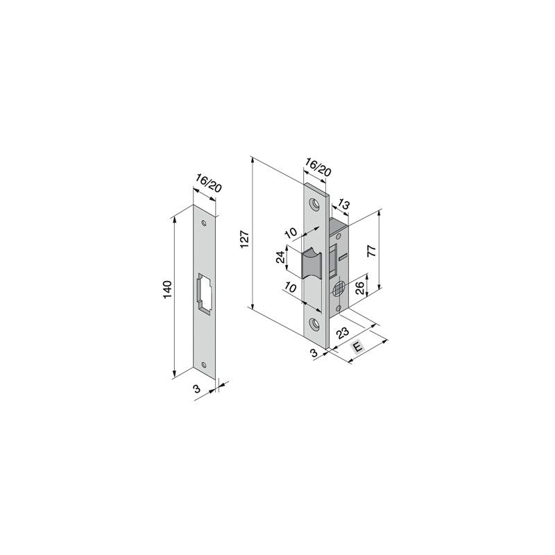 Mortise lock for WELKA 113