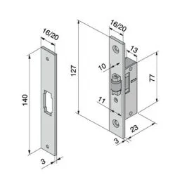 Mortise lock for WELKA 114 upright