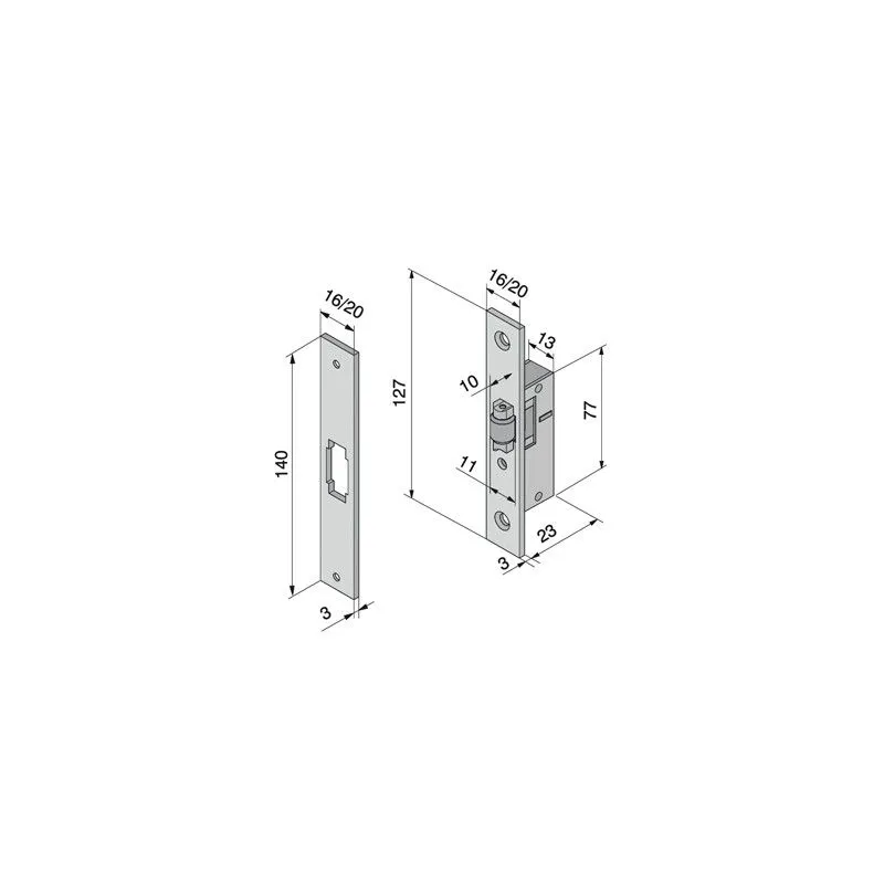 Mortise lock for WELKA 114 upright Mortise lock for WELKA 114 upright