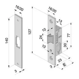 Mortise lock for WELKA 115 upright