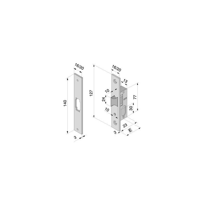 Mortise lock for WELKA 115 upright