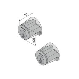 Pair of fixed round cylinders WELKA 605