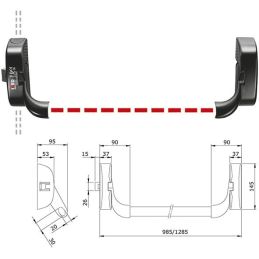 ISEO panic exit device Basic modular idea 9414000505