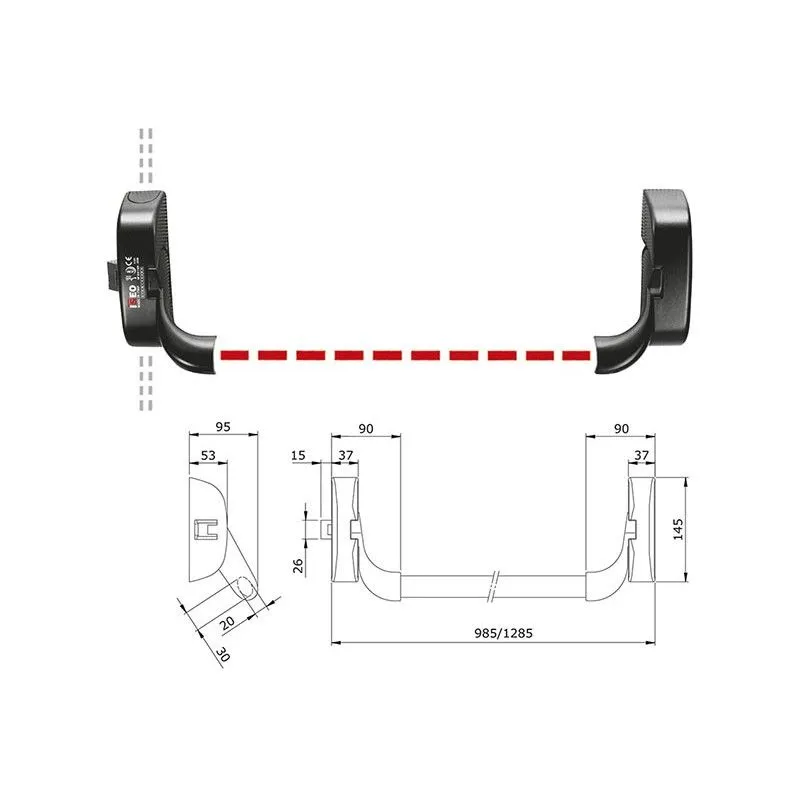 ISEO panic exit device Basic modular idea 9414000505 ISEO panic exit device Basic modular idea 9414000505