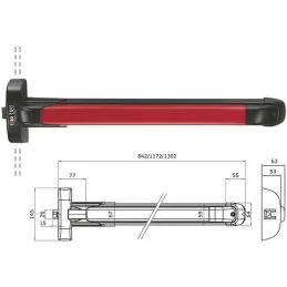 ISEO Push-button panic Modular 840mm 942408458T