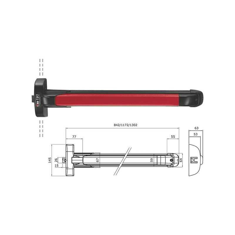 ISEO Push-button panic Modular 840mm 942408458T