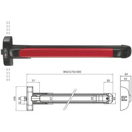 ISEO Push-button panic Modular 1165mm 942411758T