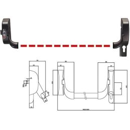 Panic exit device for fire doors ISEO Mortise base 94C