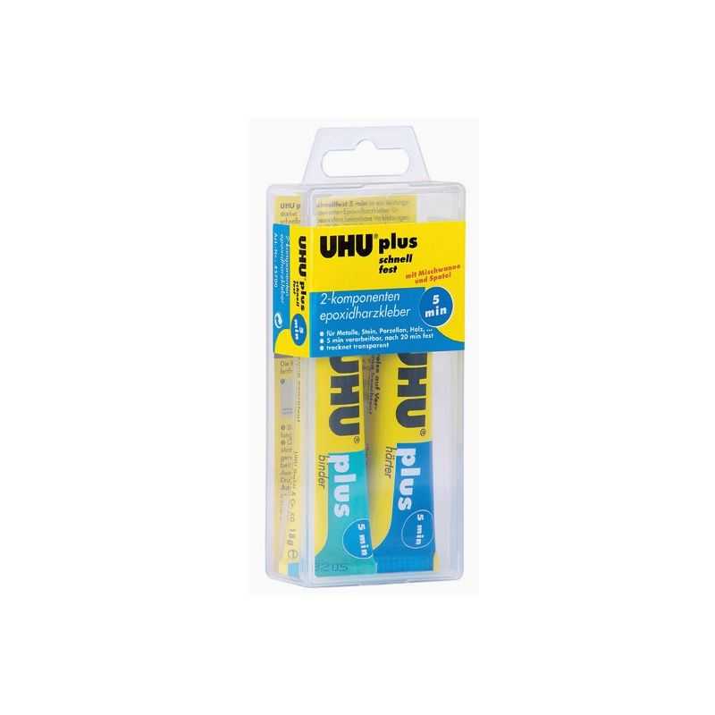 Adesivo UHU-Plus 5 MINUTI SCHNELLFEST 2x15ml 45700 D9244