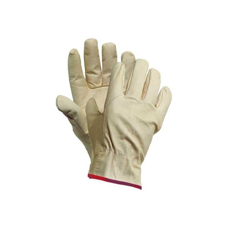 Work gloves extra white cowhide grain leather