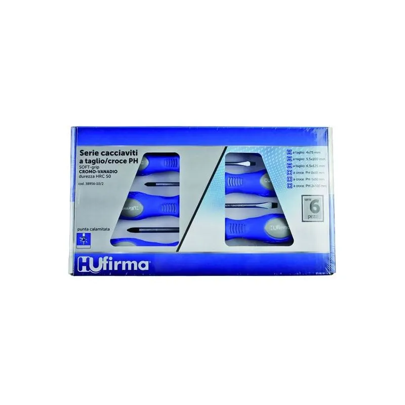 Set cacciaviti HU-Firma 6 pezzi taglio/croce